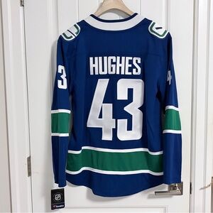 BNWT Authentic Fanatics Vancouver Canucks Quinn Hughes Orca Jersey Size Small
